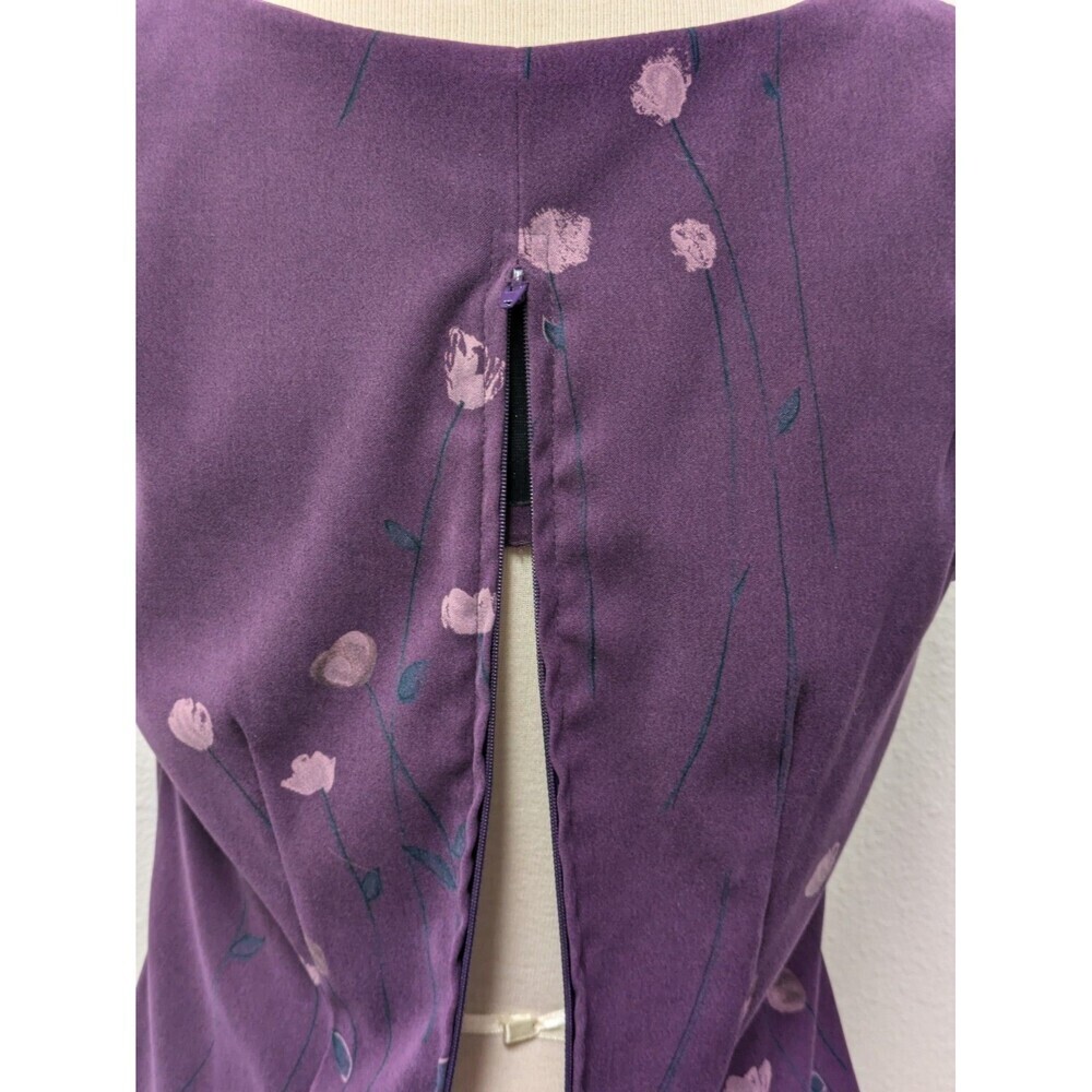 Vintage Y2K 2 pc Purple Floral Square Neck Top and Skirt sz 10/M Retro Coquette - Picture 12 of 16